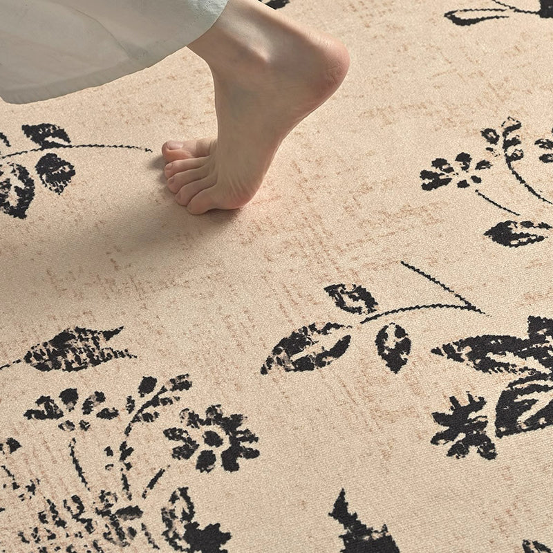 Traditioneller französischer runder Teppich aus Polyesterfasern mit gepunkteter Kunststoff-Baumwoll-Leinen-Prints, rutschfest, für das Wohnzimmer 