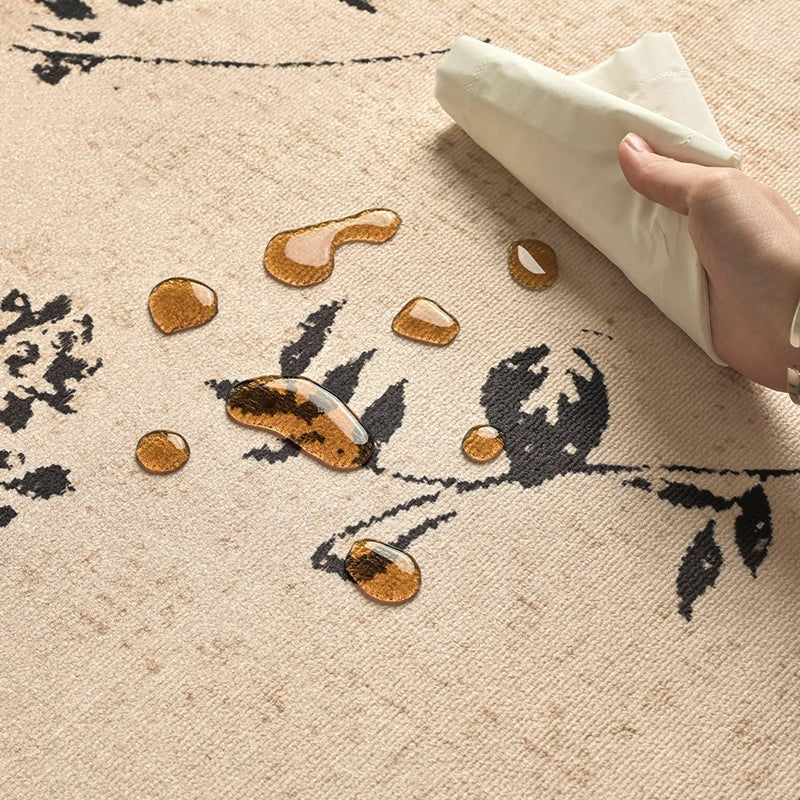 Traditioneller französischer runder Teppich aus Polyesterfasern mit gepunkteter Kunststoff-Baumwoll-Leinen-Prints, rutschfest, für das Wohnzimmer 