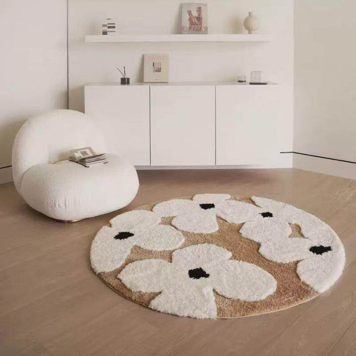 Tapis sculpté antidérapant en fibre de polyester TPR au style français traditionnel pour salon 