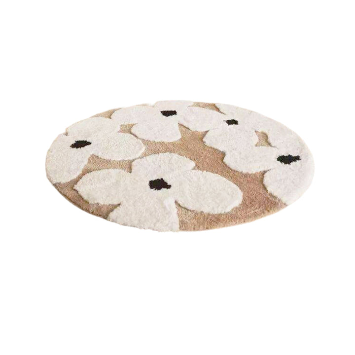 Tapis sculpté antidérapant en fibre de polyester TPR au style français traditionnel pour salon 