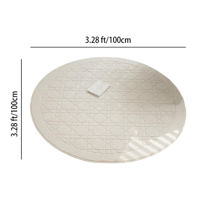 Contemporary Scandinavian Round Polypropylene Fiber Cotton Linen Non-Slip High-Low Texture Rug For Living Room
