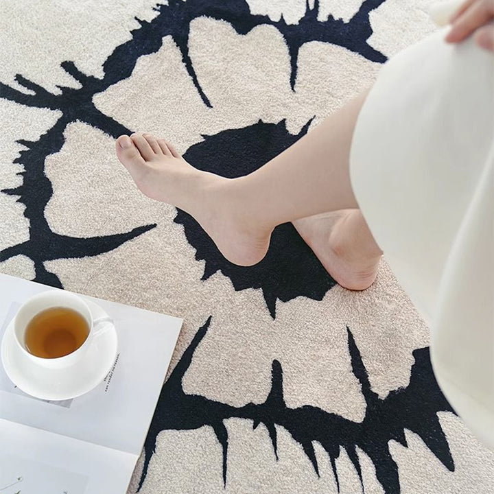 Traditioneller französischer runder Kunstkaschmir-Punktmuster-Kunststoffteppich mit rutschfester Druckgrafik für das Wohnzimmer 