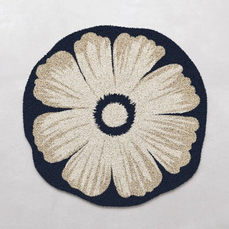 Traditioneller französischer runder Kunstkaschmir-Punktmuster-Kunststoffteppich mit rutschfester Druckgrafik für das Wohnzimmer 
