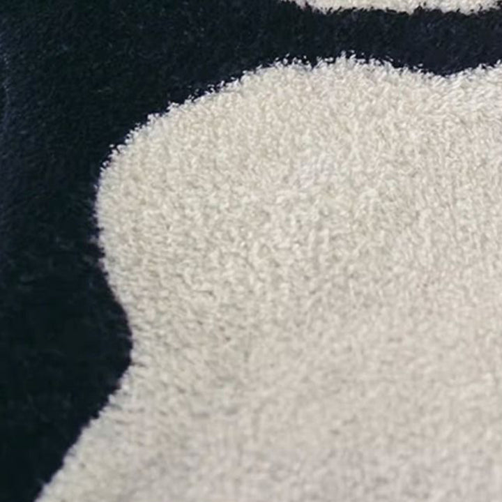 Tapis imprimé antidérapant en tissu plastique à pois effet cachemire traditionnel français pour salon 
