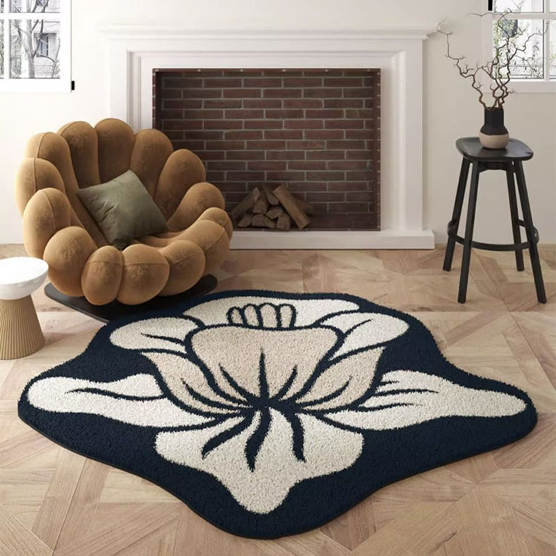 Tapis imprimé antidérapant en tissu plastique à pois effet cachemire traditionnel français pour salon 
