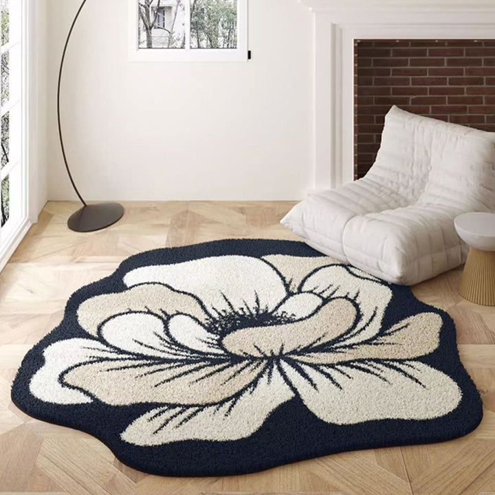 Tapis imprimé antidérapant en tissu plastique à pois effet cachemire traditionnel français pour salon 