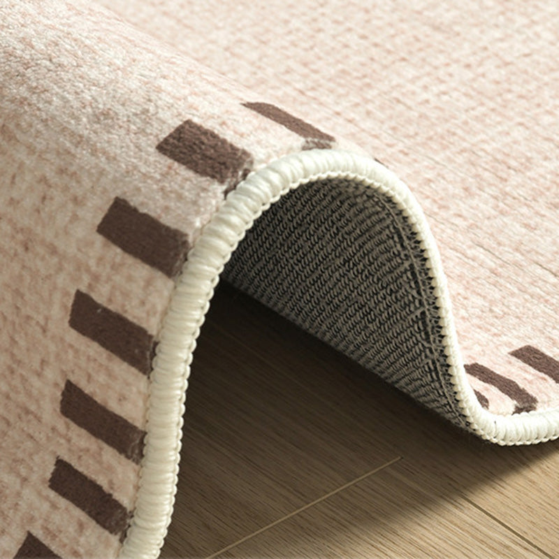 Contemporary Scandinavian Rectangular Faux Cashmere Cotton Non-Slip Printed Rug For Living Room