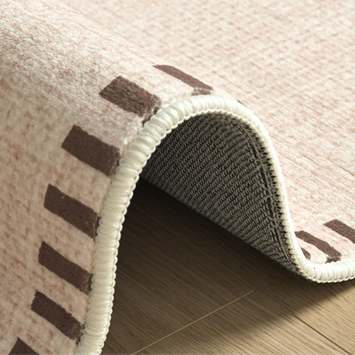 Contemporary Scandinavian Rectangular Faux Cashmere Cotton Non-Slip Printed Rug For Living Room