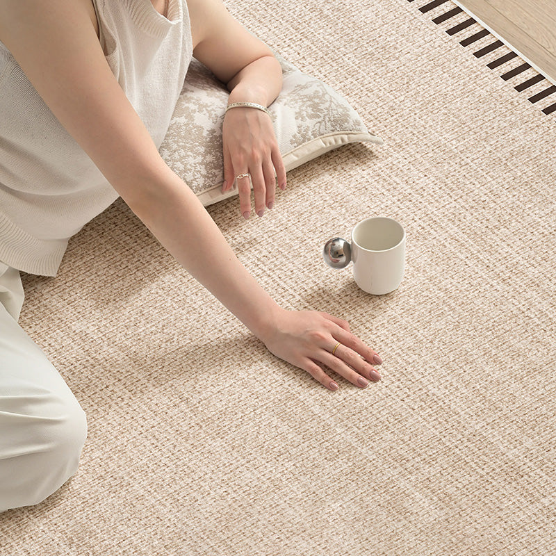 Contemporary Scandinavian Rectangular Faux Cashmere Cotton Non-Slip Printed Rug For Living Room