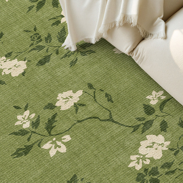 Traditional French Rectangular Polyester Fiber Dotted Plastic Cotton Linen Printed Non-Slip Rug For Living Room