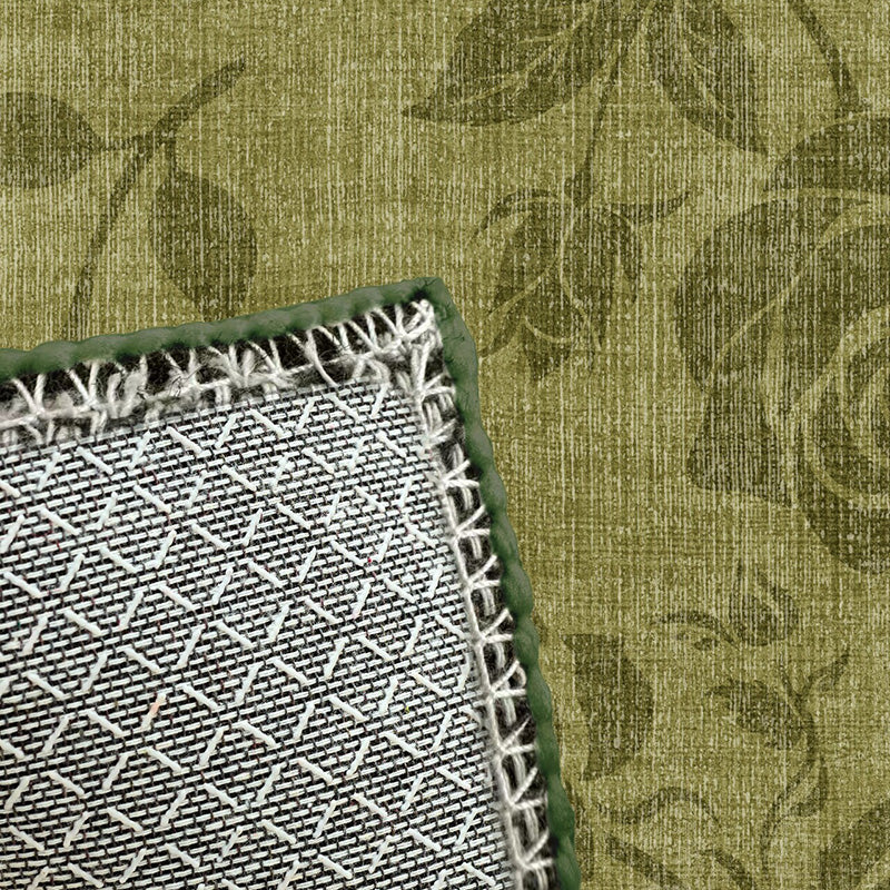 Tapis antidérapant imprimé en coton et lin, en fibre de polyester rectangulaire vintage traditionnelle à pois, en plastique, pour salon 