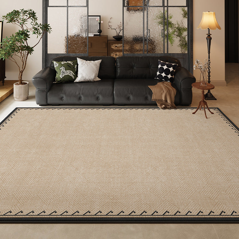 Tapis antidérapant imprimé en coton et lin, en fibre de polyester rectangulaire vintage traditionnelle à pois, en plastique, pour salon 