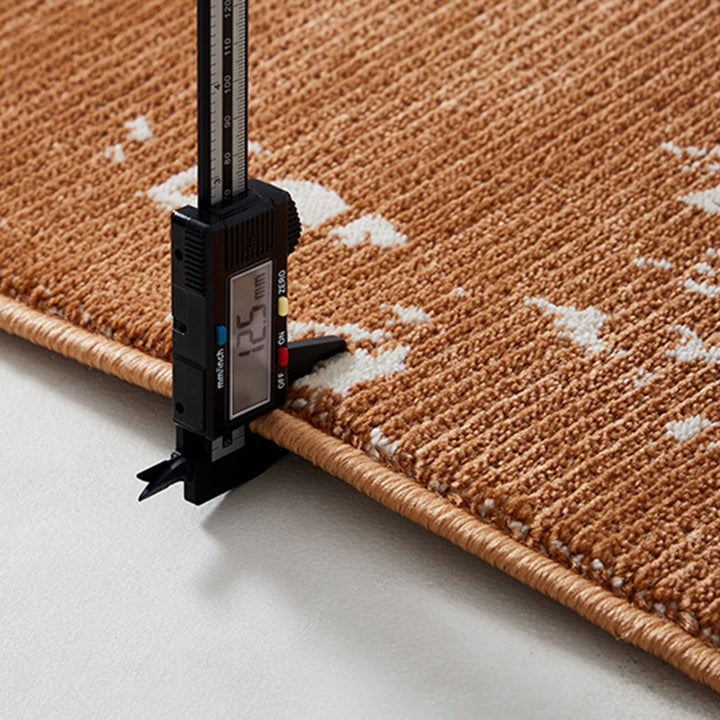 Traditional Vintage Rectangular Polypropylene Polyester Jute High-Low Texture Non-Slip Rug For Living Room