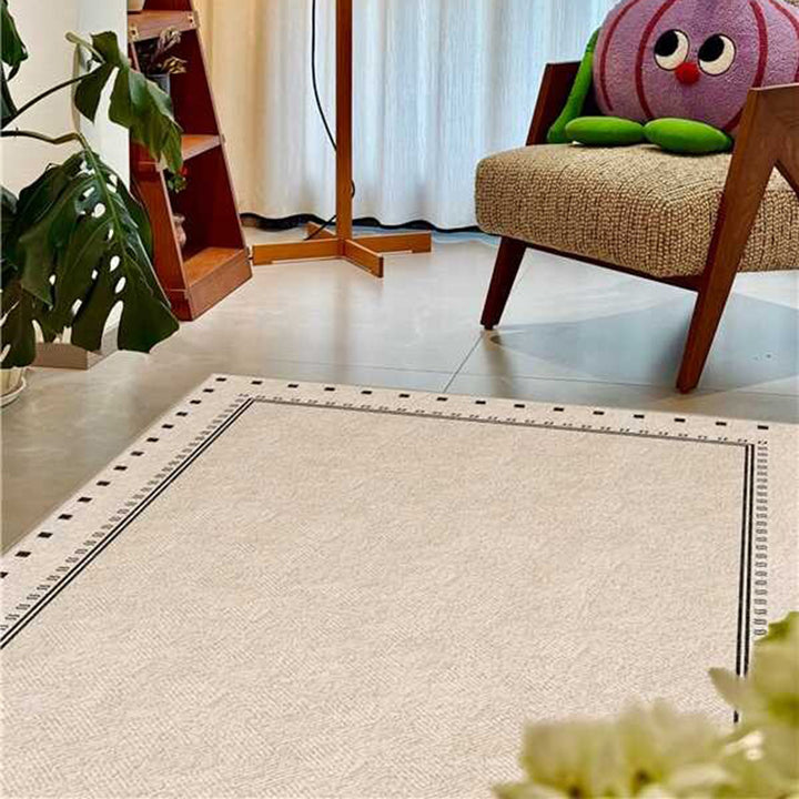 Tapis rectangulaire imprimé antidérapant en coton effet cachemire synthétique, style scandinave contemporain, pour salon 