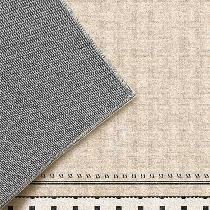 Tapis rectangulaire imprimé antidérapant en coton effet cachemire synthétique, style scandinave contemporain, pour salon 