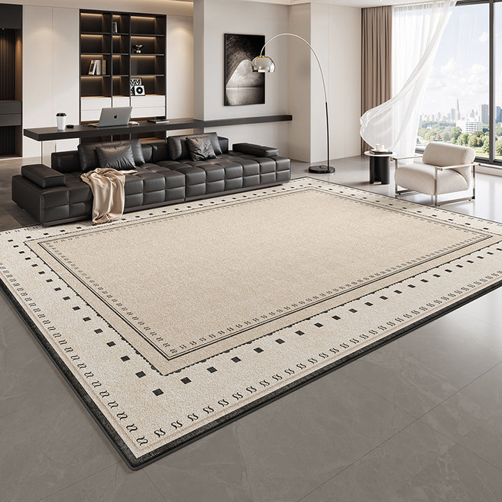 Tapis rectangulaire imprimé antidérapant en coton effet cachemire synthétique, style scandinave contemporain, pour salon 