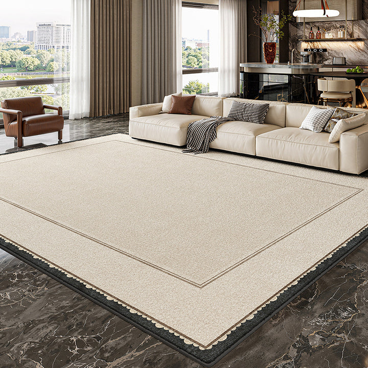 Tapis rectangulaire imprimé antidérapant en coton effet cachemire synthétique, style scandinave contemporain, pour salon 
