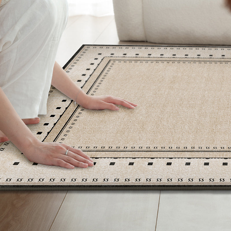 Tapis rectangulaire imprimé antidérapant en coton effet cachemire synthétique, style scandinave contemporain, pour salon 