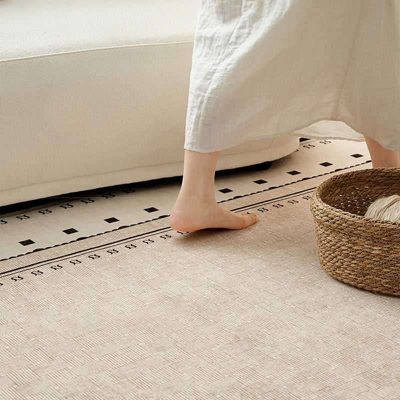 Tapis rectangulaire imprimé antidérapant en coton effet cachemire synthétique, style scandinave contemporain, pour salon 