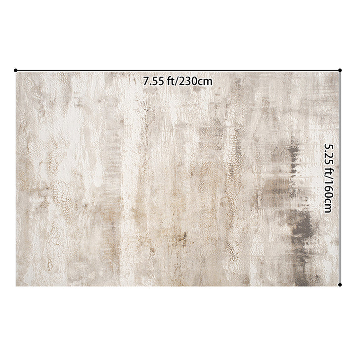 Traditional Japanese Rectangular Polyester-Polypropylene Blend Jute Non-Slip High-Low Textured Rug For Living Room