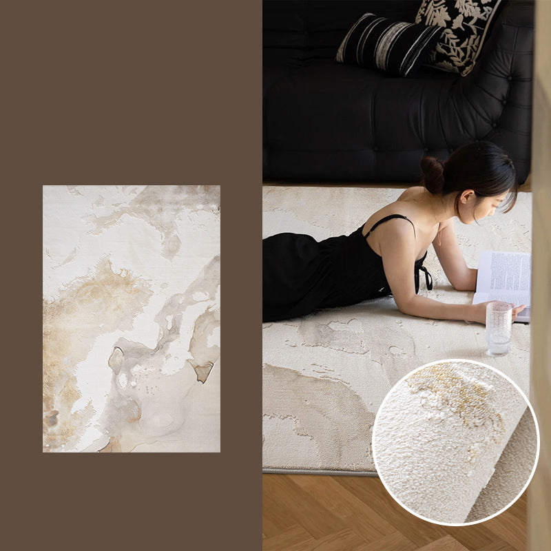 Traditioneller japanischer rechteckiger Teppich aus Polyester-Polypropylen-Mischung und Jute mit rutschfester High-Low-Struktur für das Wohnzimmer 