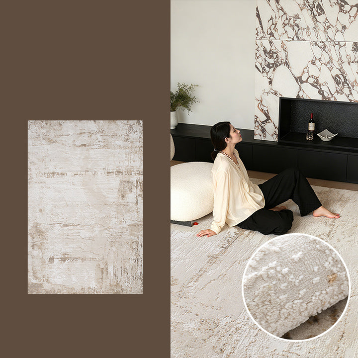 Traditioneller japanischer rechteckiger Teppich aus Polyester-Polypropylen-Mischung und Jute mit rutschfester High-Low-Struktur für das Wohnzimmer 