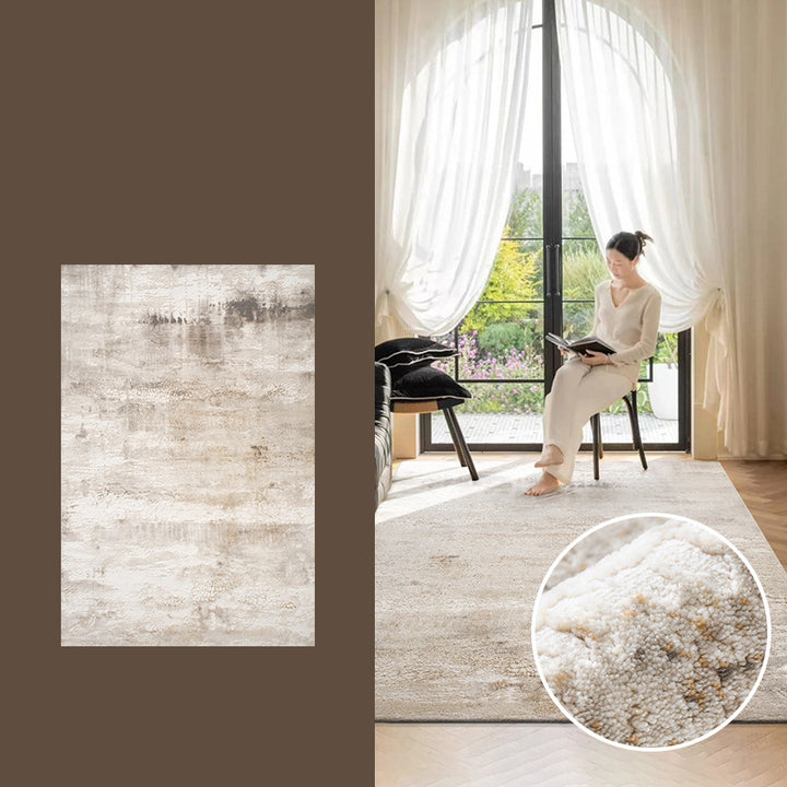 Traditioneller japanischer rechteckiger Teppich aus Polyester-Polypropylen-Mischung und Jute mit rutschfester High-Low-Struktur für das Wohnzimmer 