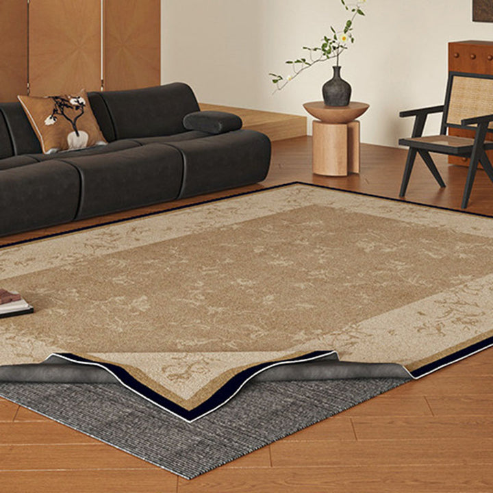 伝統的なフランス風長方形シェニールコットンの滑り止めプリントラグ、リビングルーム用 