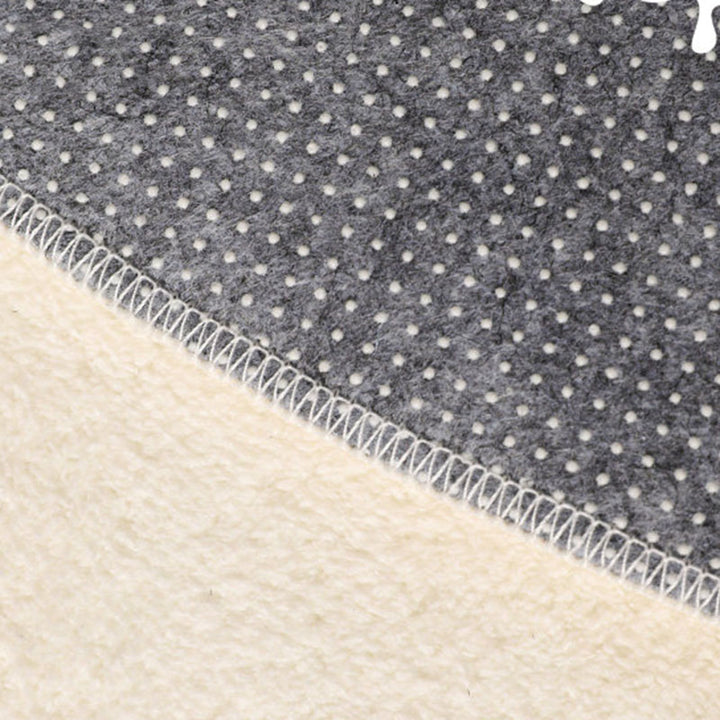 Contemporary Creative Round Faux Cashmere Dotted Plastic Cotton Linen Printed Christmas Rug For Living Room