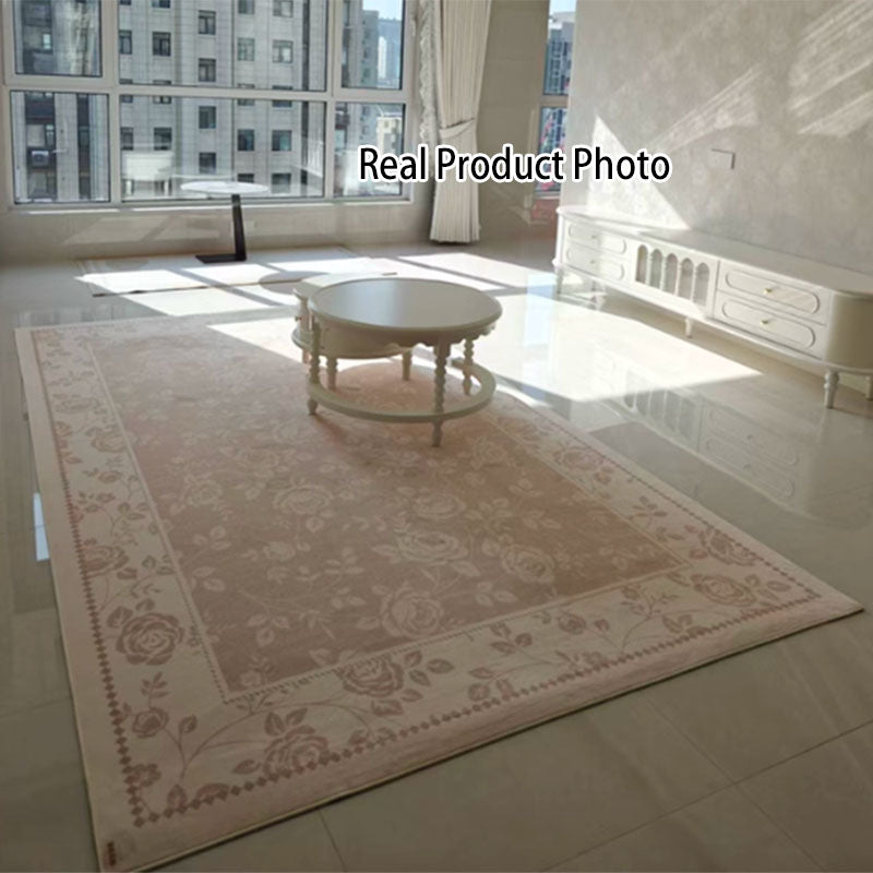 Alfombra antideslizante rectangular vintage tradicional de algodón con estampado de falso cachemira para sala de estar 
