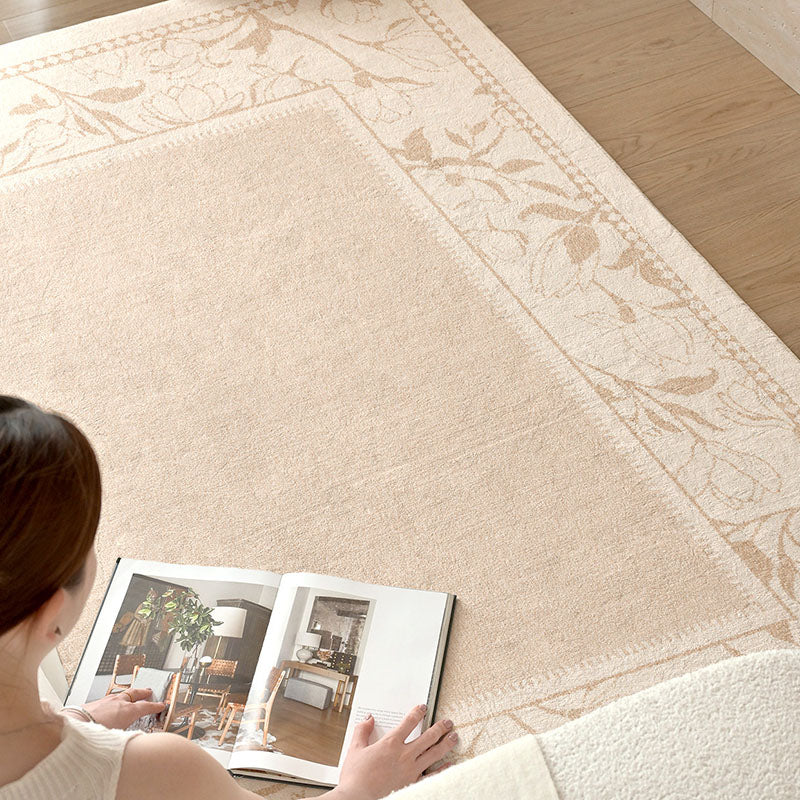 Alfombra antideslizante rectangular vintage tradicional de algodón con estampado de falso cachemira para sala de estar 
