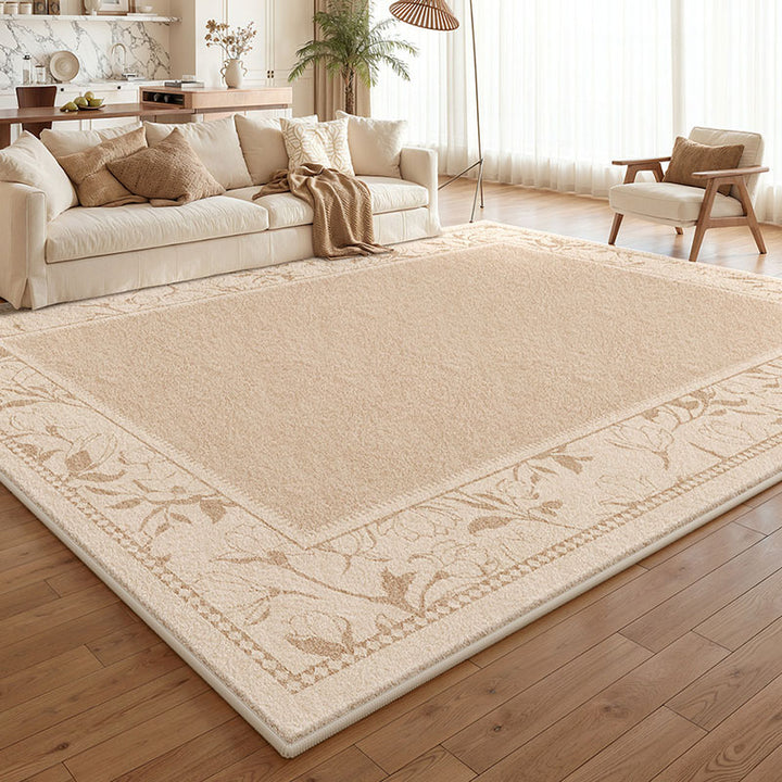 Alfombra antideslizante rectangular vintage tradicional de algodón con estampado de falso cachemira para sala de estar 