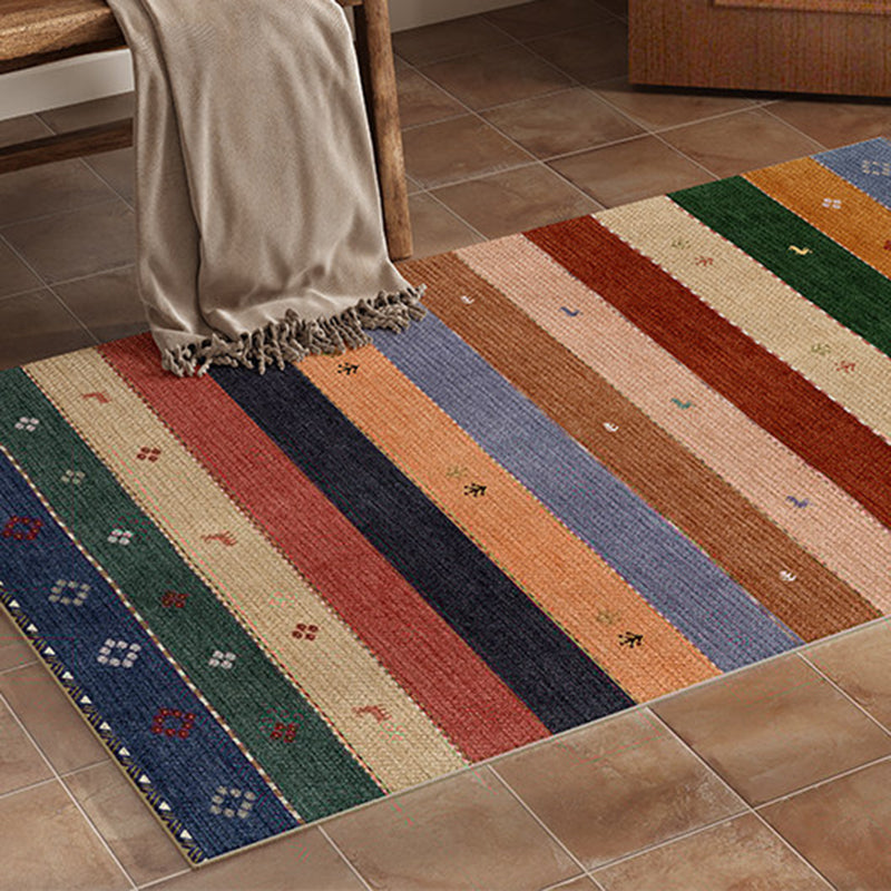 Zeitgenössischer kreativer rechteckiger rutschfester Teppich aus Faux-Linen mit TPR-Druck für Eingangsbereiche 