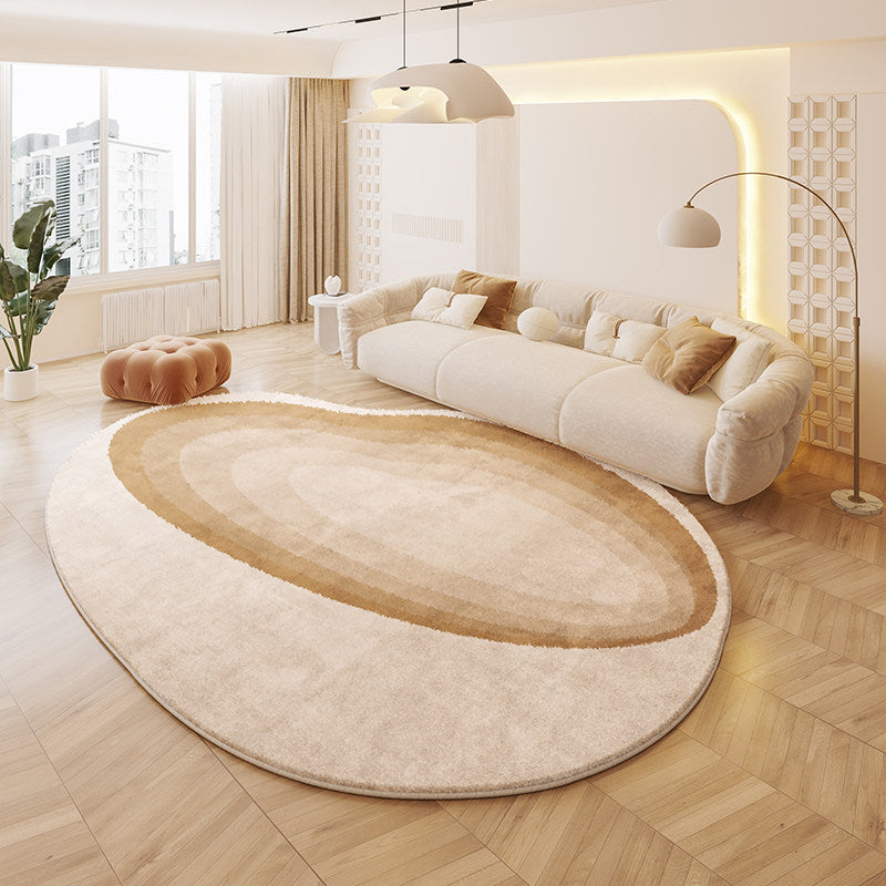 Tapis antidérapant imprimé en tissu plastique à pois, imitation cachemire, ovale irrégulier, créatif et contemporain, pour salon 