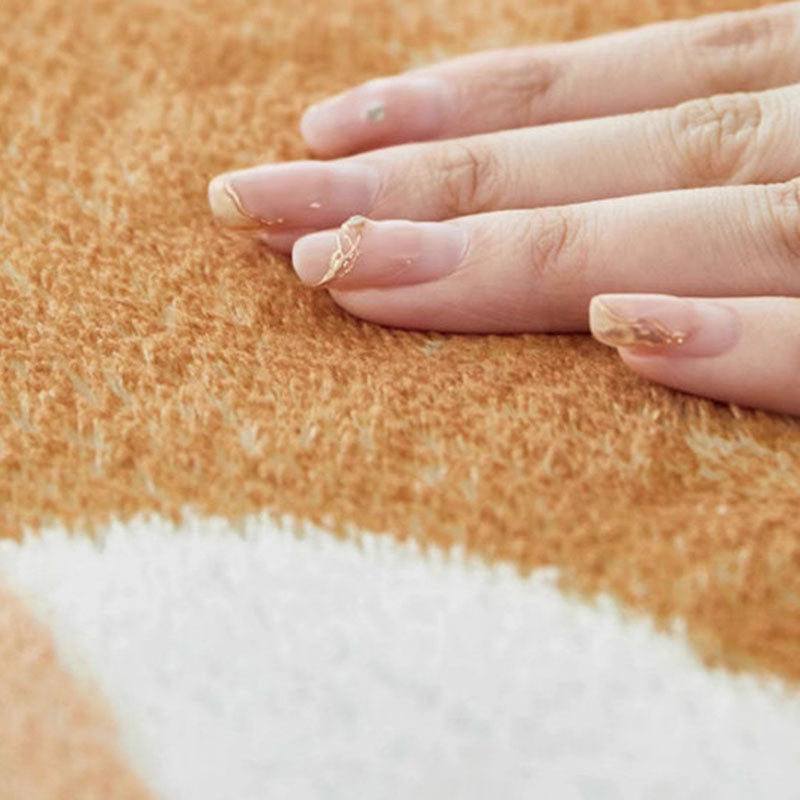 Tapis antidérapant imprimé en tissu plastique à pois, imitation cachemire, ovale irrégulier, créatif et contemporain, pour salon 
