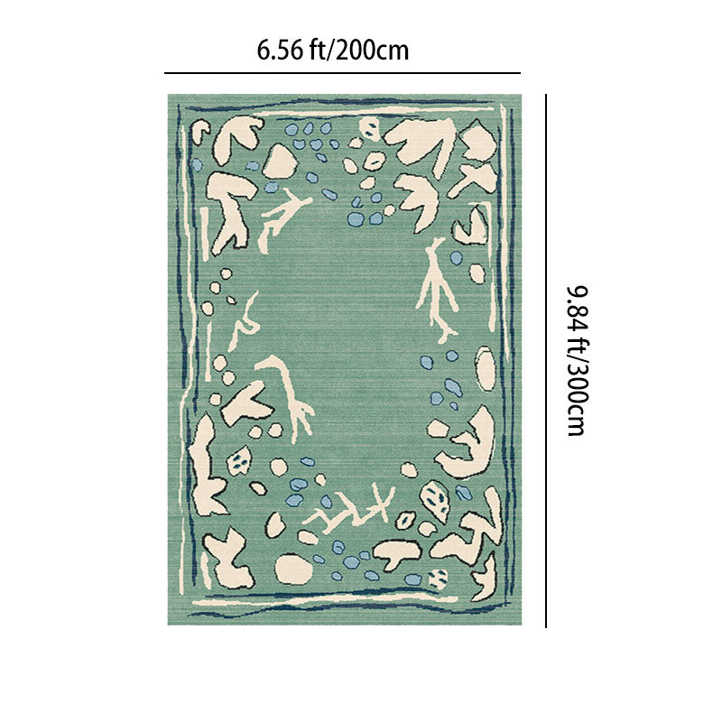 Contemporary Creative Rectangular Polyester Cotton-Linen Non-Slip Rug For Living Room