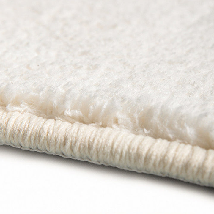 Contemporary Creative Round Faux Cashmere Dotted Plastic Fabric Non-Slip Christmas Rug For Living Room