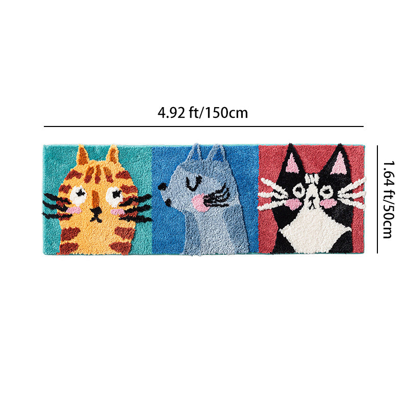 Contemporary Creative Rectangular Polyester TPR Non-Slip Carved Tufted Kids Rug For Living Room
