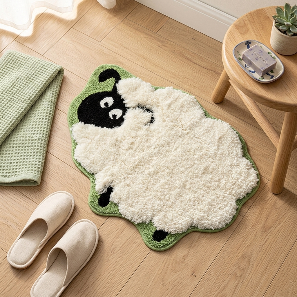 Contemporary Creative Rectangular Polyester TPR Non-Slip Carved Tufted Kids Rug For Living Room