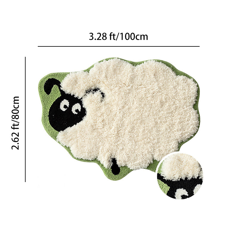 Contemporary Creative Rectangular Polyester TPR Non-Slip Carved Tufted Kids Rug For Living Room