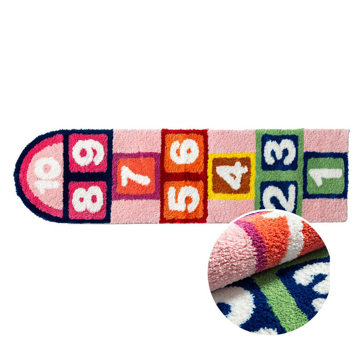 Contemporary Creative Rectangular Polyester TPR Non-Slip Carved Tufted Kids Rug For Living Room
