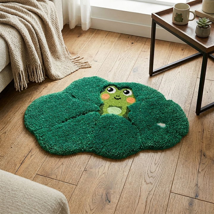 Contemporary Creative Rectangular Polyester TPR Non-Slip Carved Tufted Kids Rug For Living Room