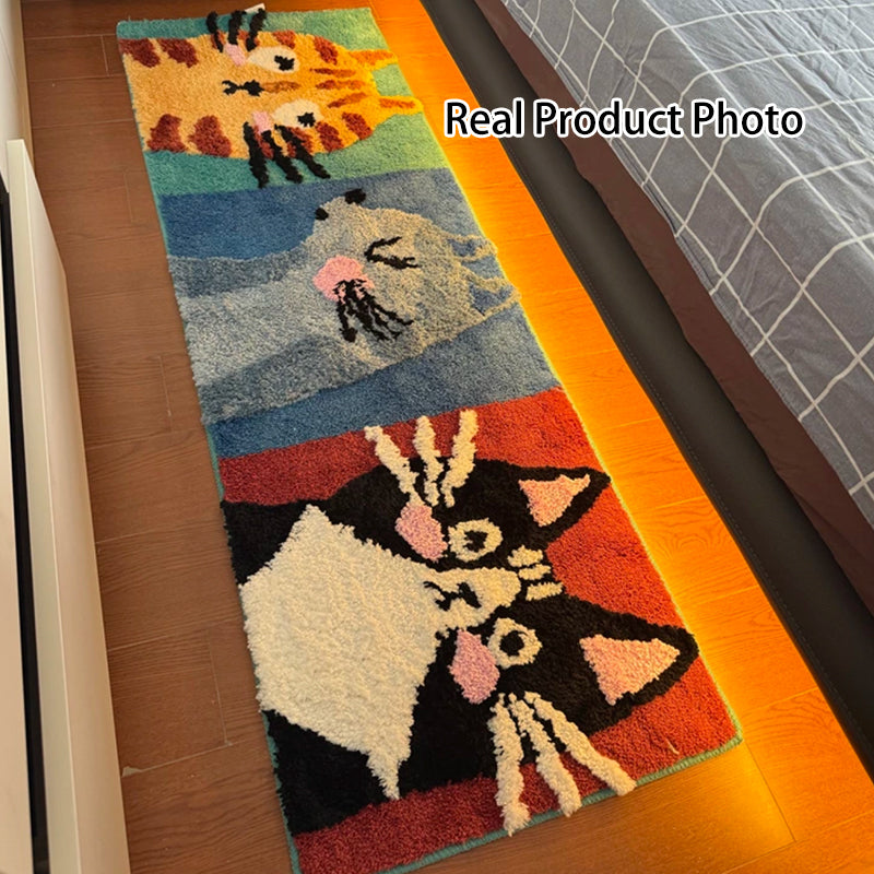 Contemporary Creative Rectangular Polyester TPR Non-Slip Carved Tufted Kids Rug For Living Room