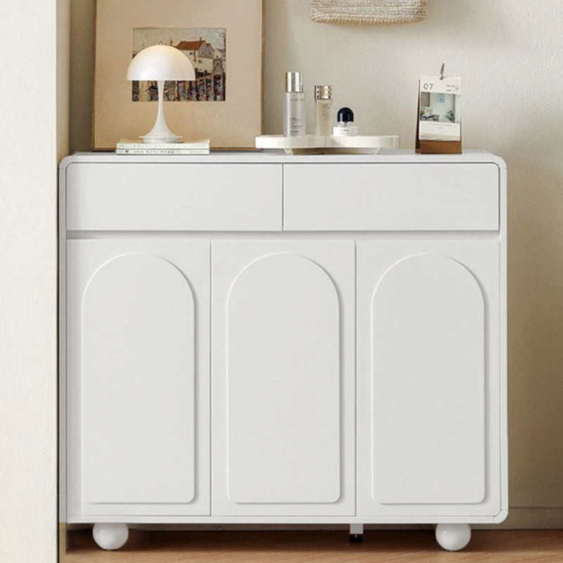 Contemporary Creative Eco-Friendly Engineered Wood MDF Metal Rectangular Shoe Storage Cabinet With 4-Tier Organizer For Entryway