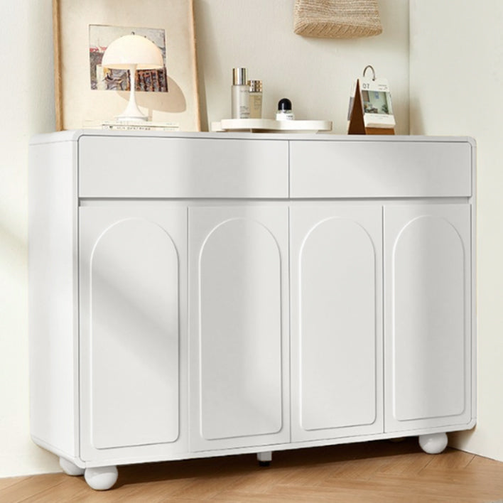 Contemporary Creative Eco-Friendly Engineered Wood MDF Metal Rectangular Shoe Storage Cabinet With 4-Tier Organizer For Entryway