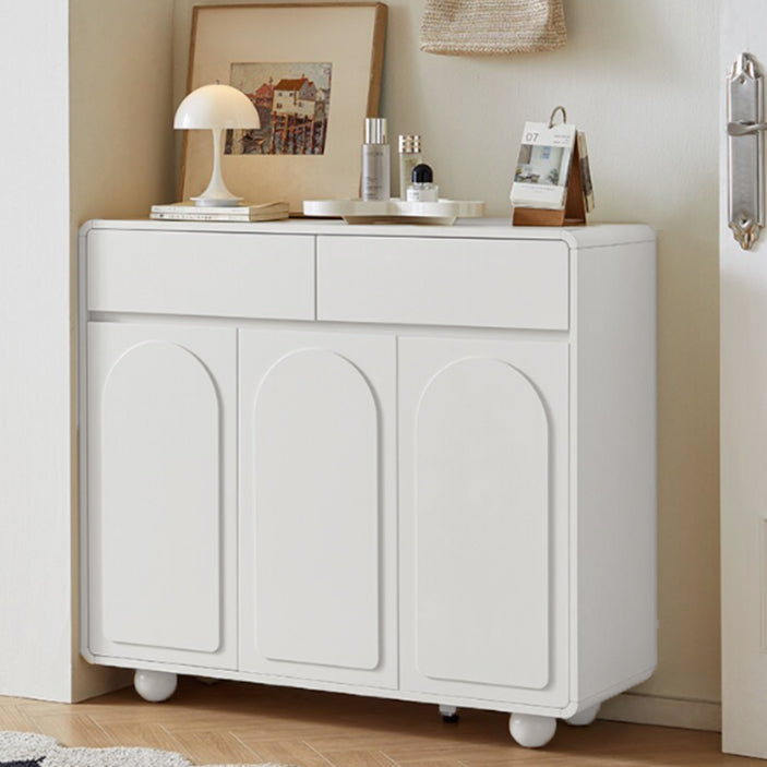 Contemporary Creative Eco-Friendly Engineered Wood MDF Metal Rectangular Shoe Storage Cabinet With 4-Tier Organizer For Entryway