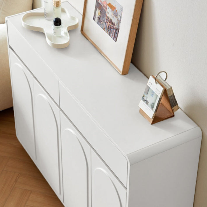 Contemporary Creative Eco-Friendly Engineered Wood MDF Metal Rectangular Shoe Storage Cabinet With 4-Tier Organizer For Entryway