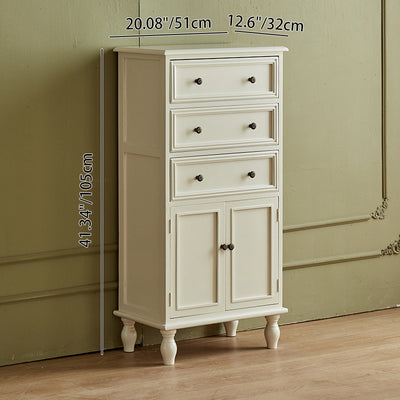 Modern Minimalist Solid Wood Rectangular Storage Cabinet 3/4-Drawer For Living Room