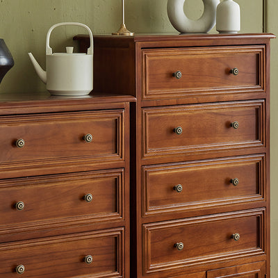 Modern Minimalist Solid Wood Rectangular Storage Cabinet 3/4-Drawer For Living Room