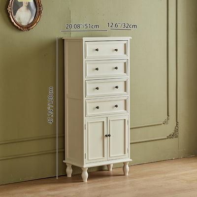 Modern Minimalist Solid Wood Rectangular Storage Cabinet 3/4-Drawer For Living Room